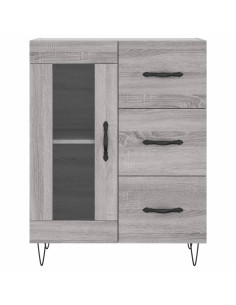 Credenza Grigio Sonoma 69,5x34x180 cm in Legno Multistrato 2