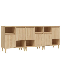 Credenze 3pz Rovere Sonoma 60x35x70 cm in Legno Multistrato