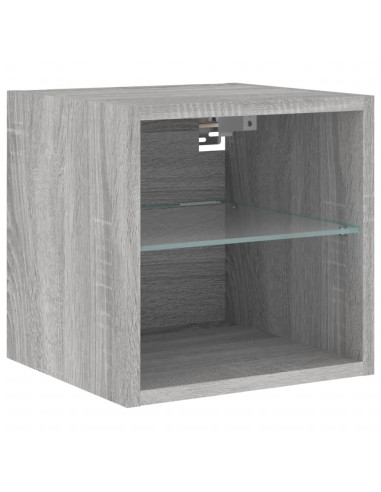 Mobili TV a Muro con LED 8pz Grigio Sonoma Legno Multistrato