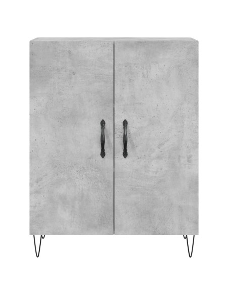 Credenza Grigio Cemento 69,5x34x180 cm in Legno Multistrato