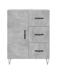 Credenza Grigio Cemento 69,5x34x180 cm in Legno Multistrato 2