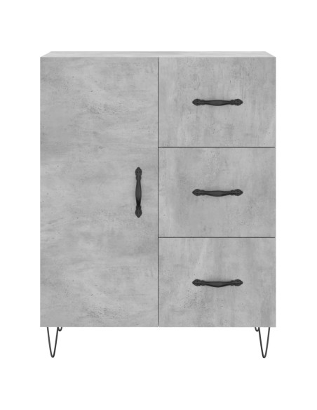 Credenza Grigio Cemento 69,5x34x180 cm in Legno Multistrato