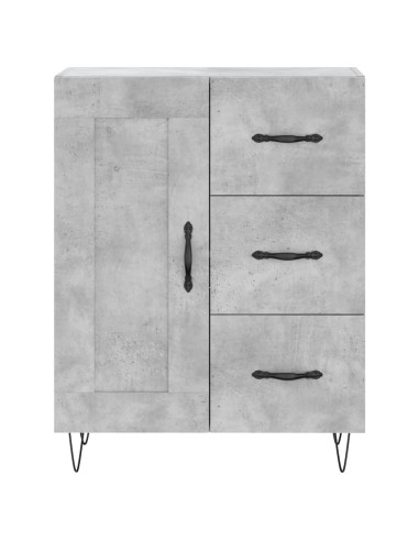 Credenza Grigio Cemento 69,5x34x180 cm in Legno Multistrato