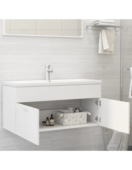 Mobile Lavabo Bianco 100x38,5x46 cm in Legno Multistrato