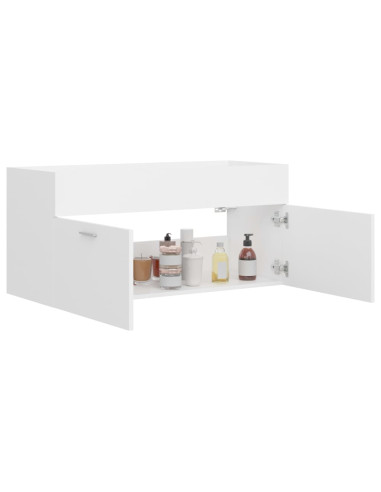 Mobile Lavabo Bianco 100x38,5x46 cm in Legno Multistrato
