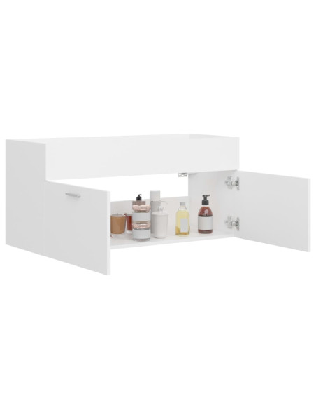 Mobile Lavabo Bianco 100x38,5x46 cm in Legno Multistrato