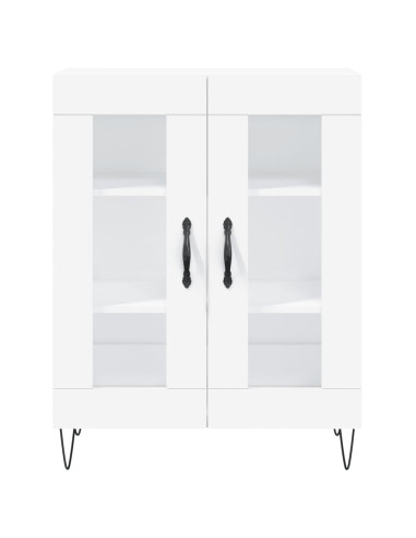Credenza Bianca 69,5x34x180 cm in Legno Multistrato