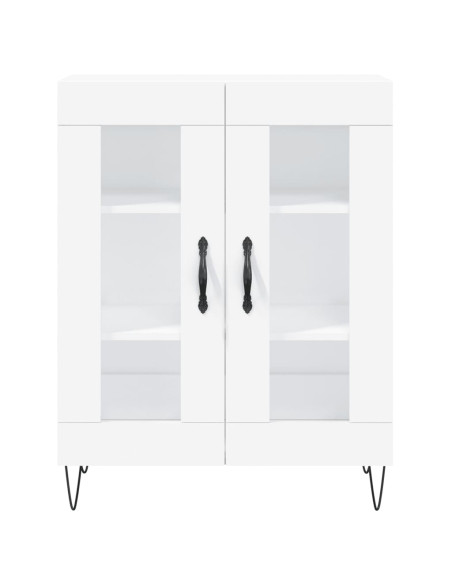 Credenza Bianca 69,5x34x180 cm in Legno Multistrato