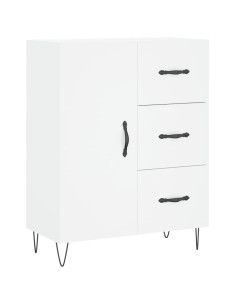 Credenza Bianca 69,5x34x180 cm in Legno Multistrato