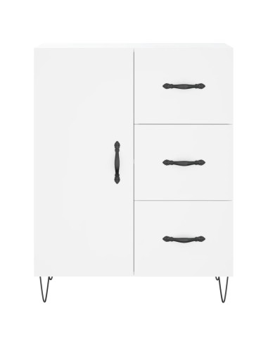 Credenza Bianca 69,5x34x180 cm in Legno Multistrato