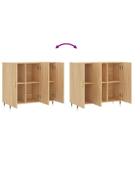 Credenza Rovere Sonoma 90x34x80 cm in Legno Multistrato