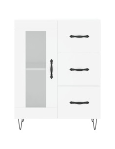 Credenza Bianca 69,5x34x180 cm in Legno Multistrato 2