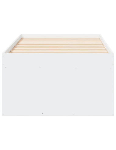Divano Letto con Cassetti senza Materasso Bianco 90x200 cm