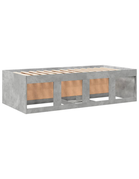 Divano Letto con Cassetti Grigio Cemento 90x190 cm Multistrato