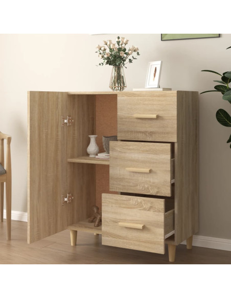 Credenza Rovere Sonoma 69,5x34x90 cm in Legno Multistrato