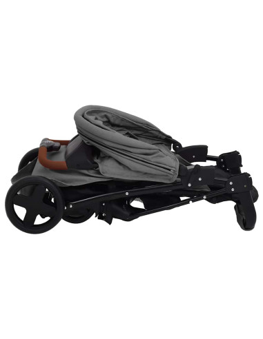 Passeggino 3 in 1 Grigio Chiaro in Acciaio