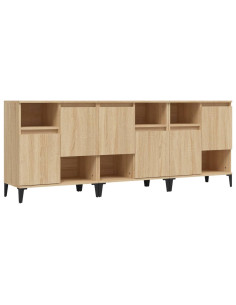 Credenze 3pz Rovere Sonoma 60x35x70 cm in Legno Multistrato