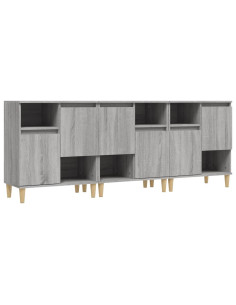 Credenze 3pz Grigio Sonoma 60x35x70 cm in Legno Multistrato