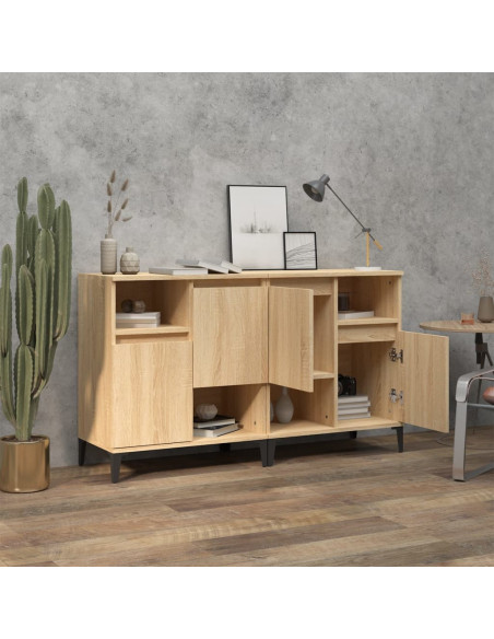 Credenze 2pz Rovere Sonoma 60x35x70 cm in Legno Multistrato