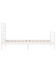 Giroletto con Testiera Bianco 100x200 cm in Legno Massello