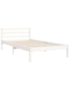 Giroletto con Testiera Bianco 100x200 cm in Legno Massello 2