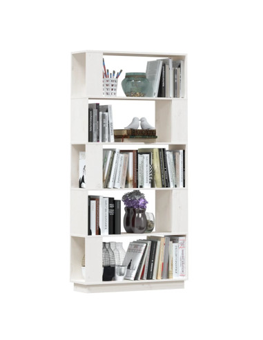 Libreria/Divisorio Bianco 80x25x163,5 cm Legno Massello di Pino
