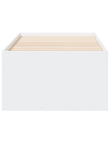 Divano Letto con Cassetti Bianco 90x190 cm in Legno Multistrato