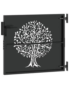 Cancello da giardino con blocco Nero 85 x 100 cm