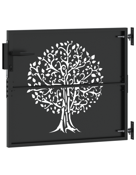 Cancello da giardino con blocco Nero 85 x 100 cm