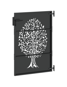 Cancello da giardino con blocco Nero 85 x 150 cm