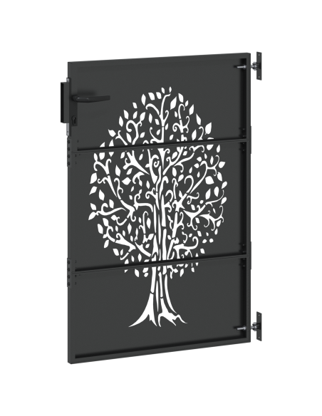 Cancello da giardino con blocco Nero 85 x 150 cm