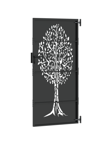 Cancello da giardino con blocco Nero 85 x 175 cm