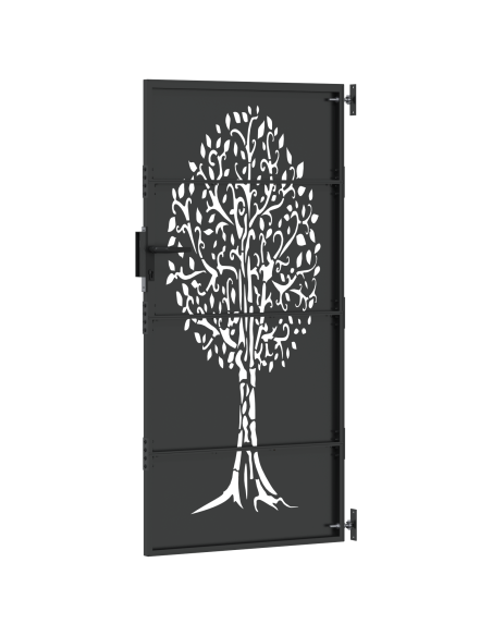 Cancello da giardino con blocco Nero 85 x 175 cm