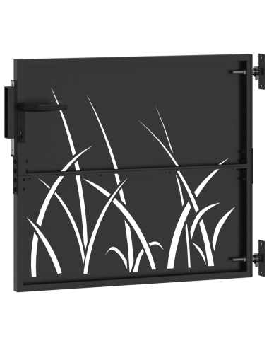Cancello da giardino con blocco Nero 85 x 100 cm