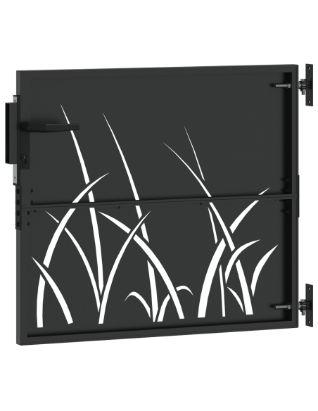 Cancello da giardino con blocco Nero 85 x 100 cm