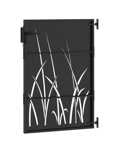 Cancello da giardino con blocco Nero 85 x 125 cm