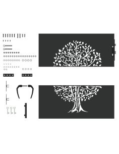 Cancello da giardino con blocco Nero 85 x 100 cm 2
