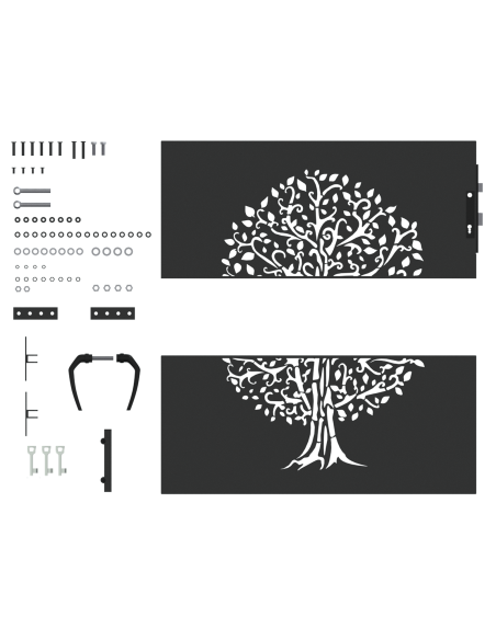 Cancello da giardino con blocco Nero 85 x 100 cm