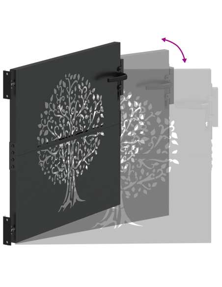 Cancello da giardino con blocco Nero 85 x 100 cm