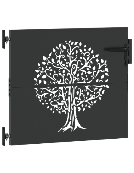 Cancello da giardino con blocco Nero 85 x 100 cm