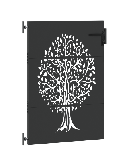 Cancello da giardino con blocco Nero 85 x 125 cm