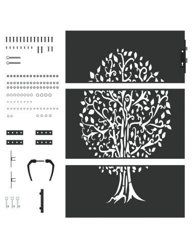 Cancello da giardino con blocco Nero 85 x 150 cm