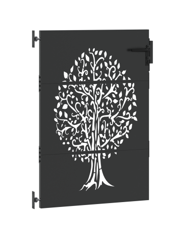 Cancello da giardino con blocco Nero 85 x 150 cm