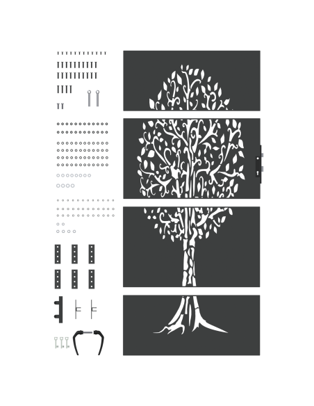Cancello da giardino con blocco Nero 85 x 175 cm