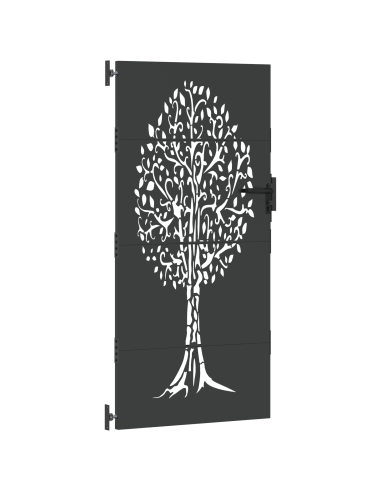 Cancello da giardino con blocco Nero 85 x 175 cm