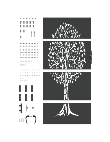 Cancello da giardino con blocco Nero 85 x 200 cm