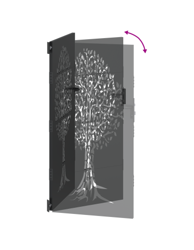 Cancello da giardino con blocco Nero 85 x 200 cm