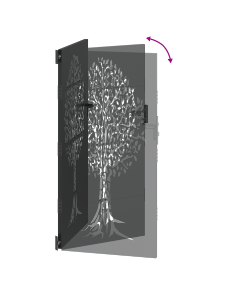 Cancello da giardino con blocco Nero 85 x 200 cm