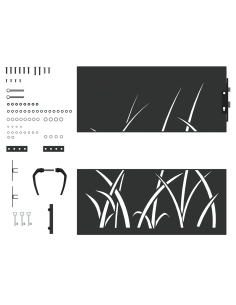 Cancello da giardino con blocco Nero 85 x 100 cm 2