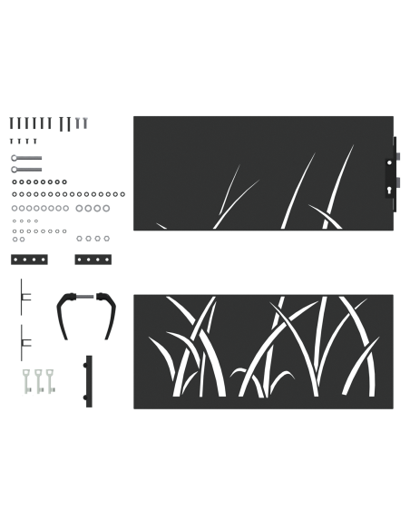 Cancello da giardino con blocco Nero 105 x 100 cm